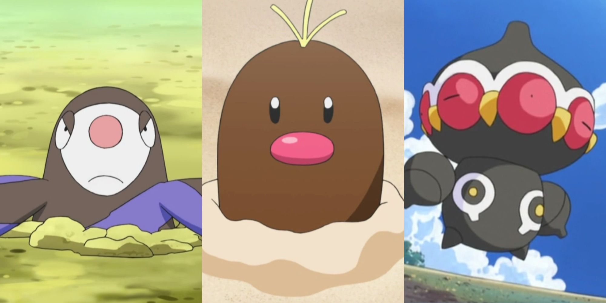 Collage of 3 Pokemon Ground Types