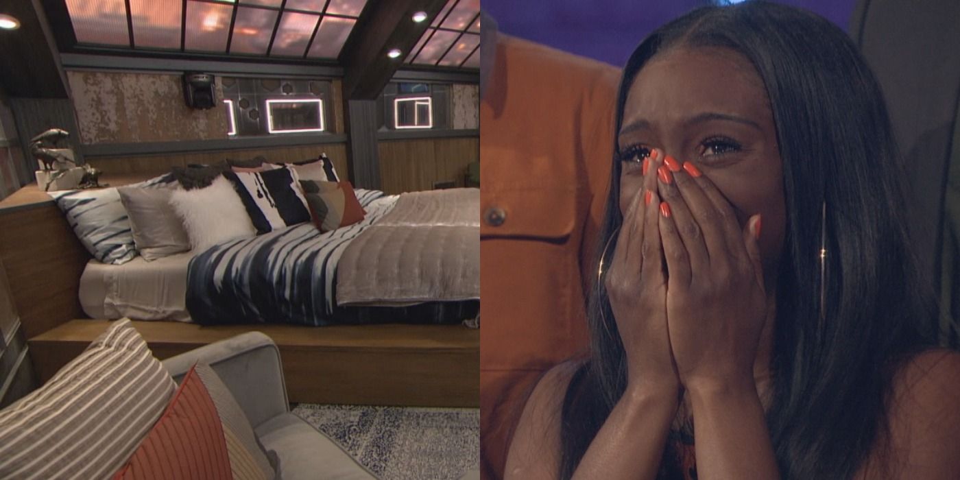 Big Brother house; contestant crying