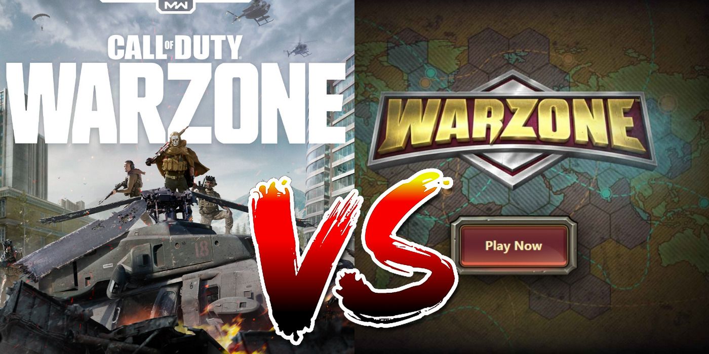 The logos for Call of Duty Warzone and the browser strategy game Warzone.