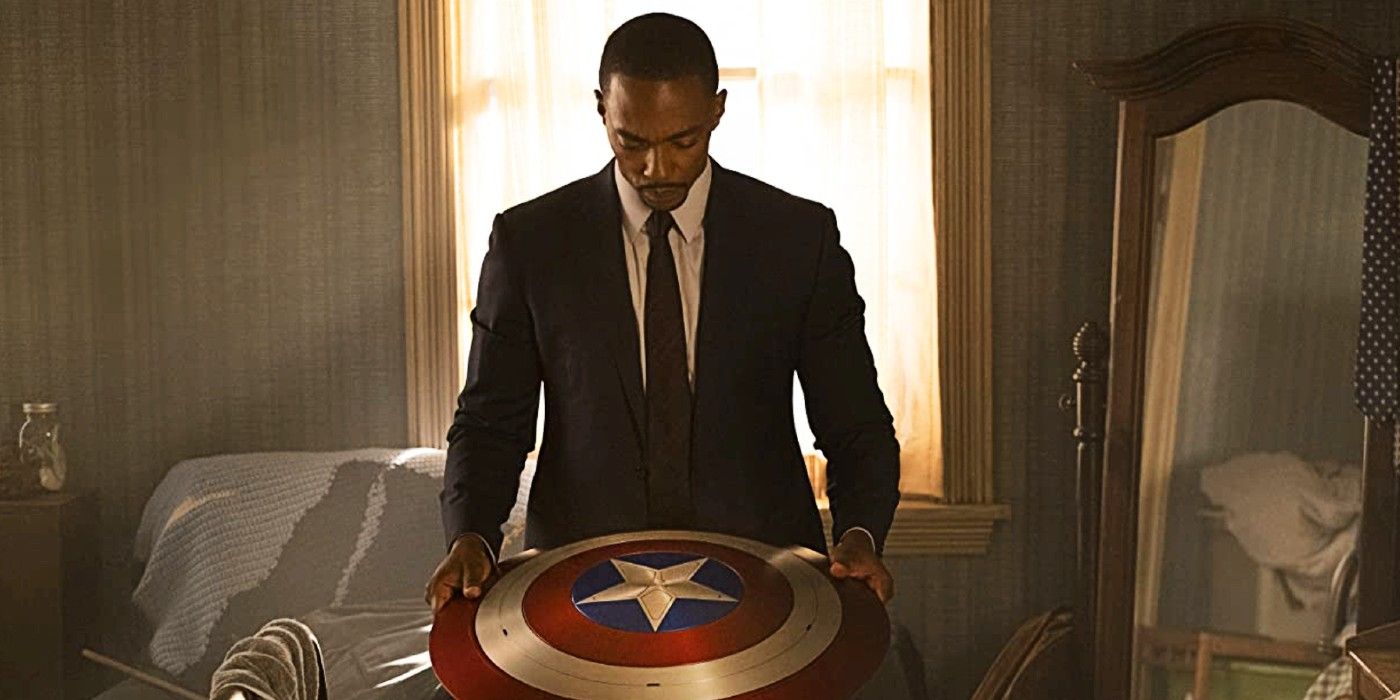 Sam Wilson with the Shield 