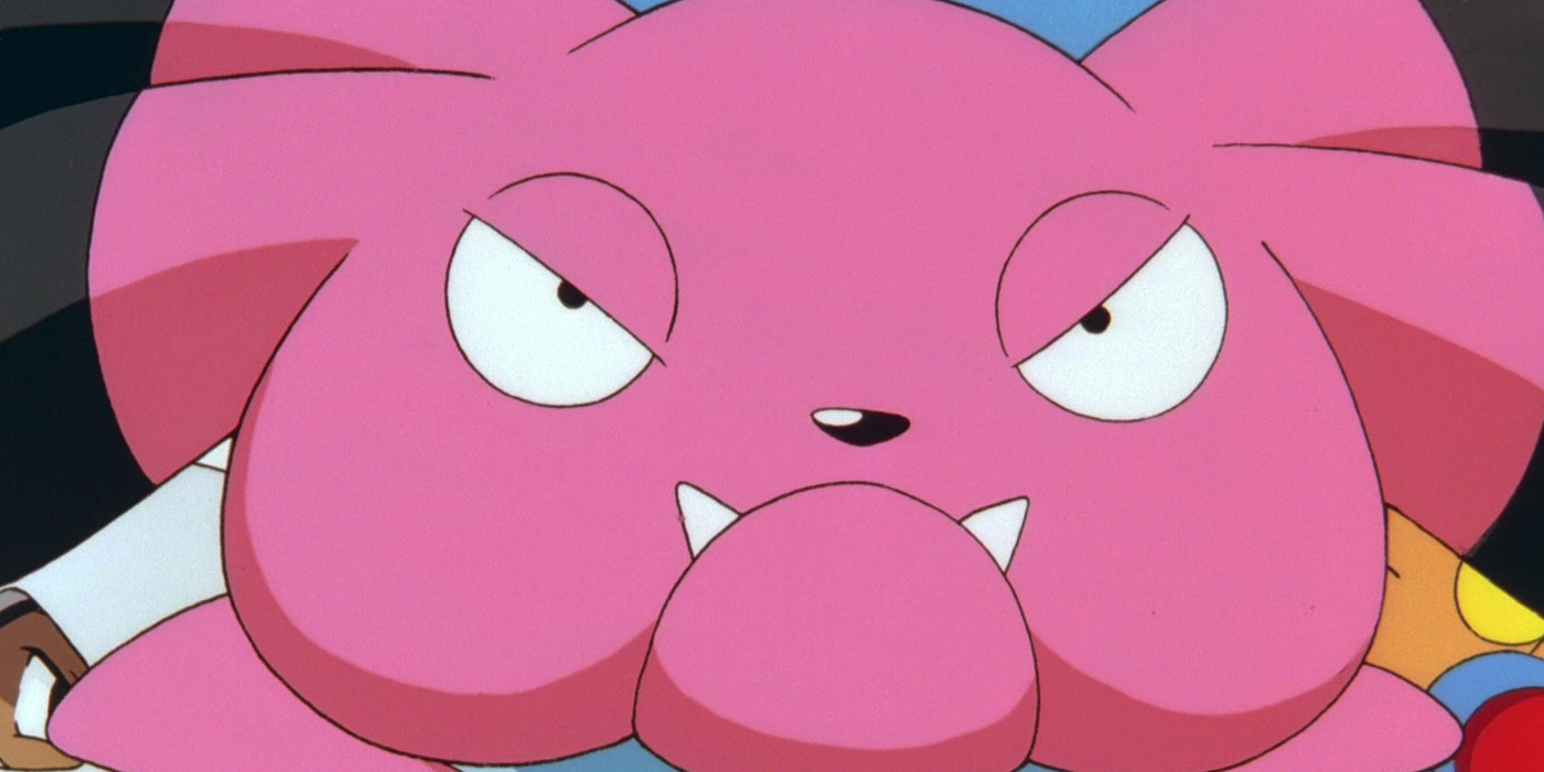 A close-up of a Snubbull from Pokemon series