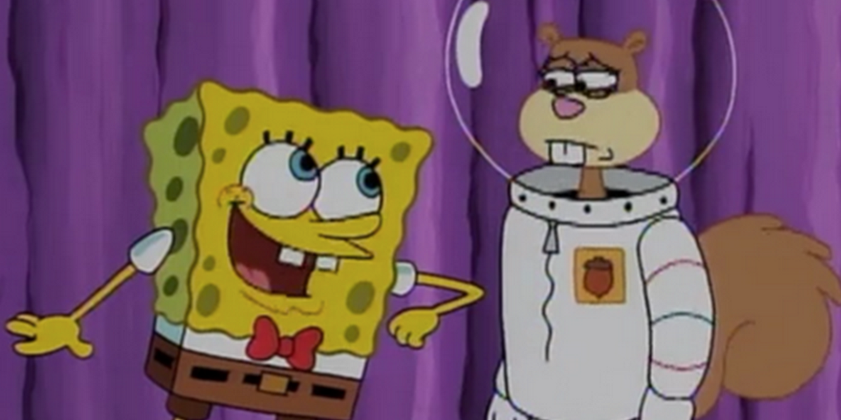 SpongeBob making squirrel jokes about Sandy 