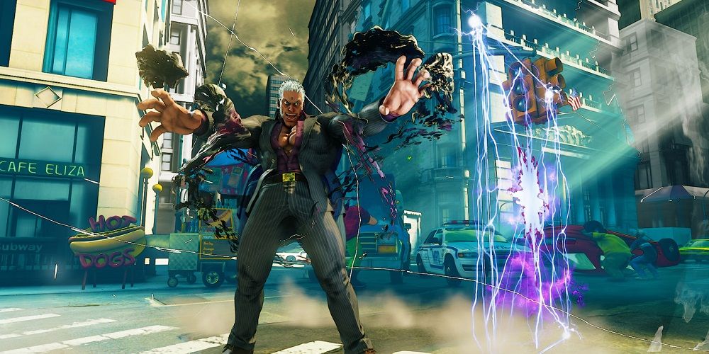 Urien shoots energy bolts in Street Fighter