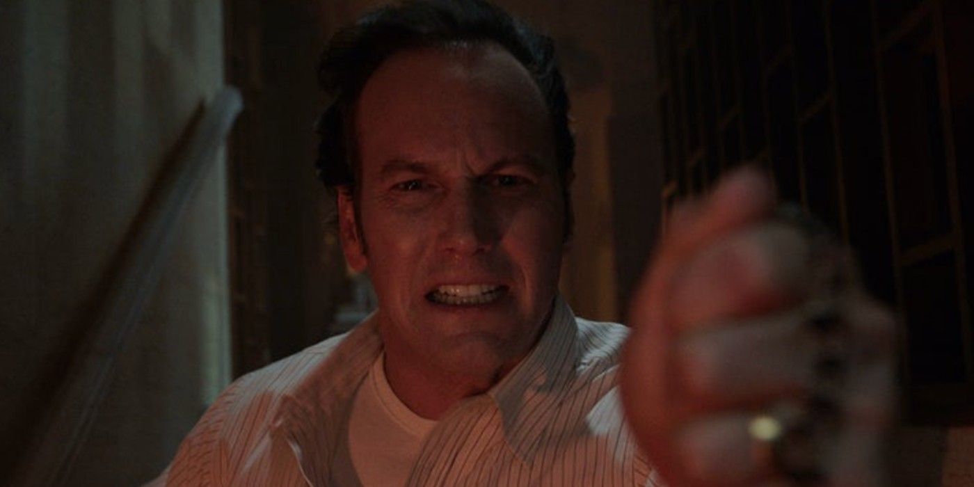 Ed Warren exorcises a ghost in The Conjuring 3