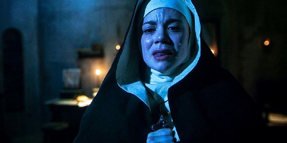 Victoria appears startled in The Nun