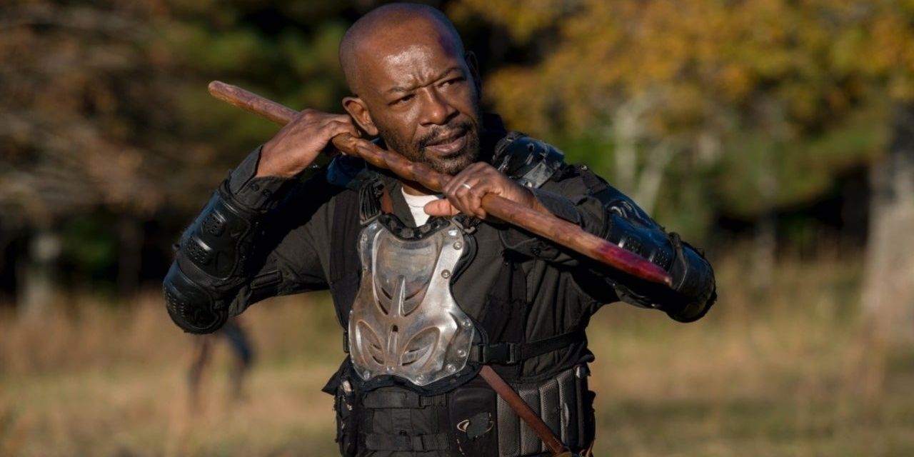 morgan holds his staff up ready to fight