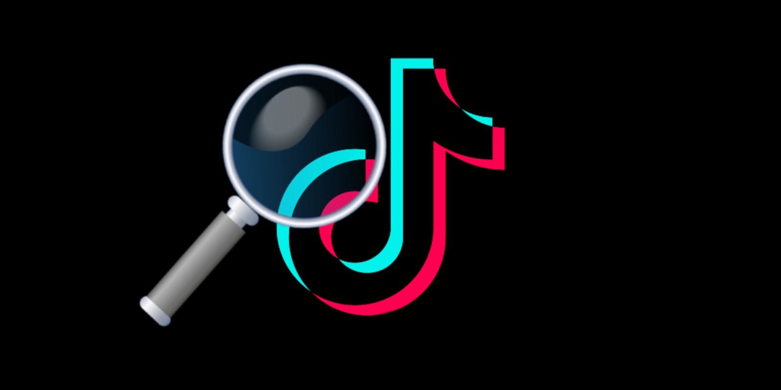 tiktok logo with magnifying glass