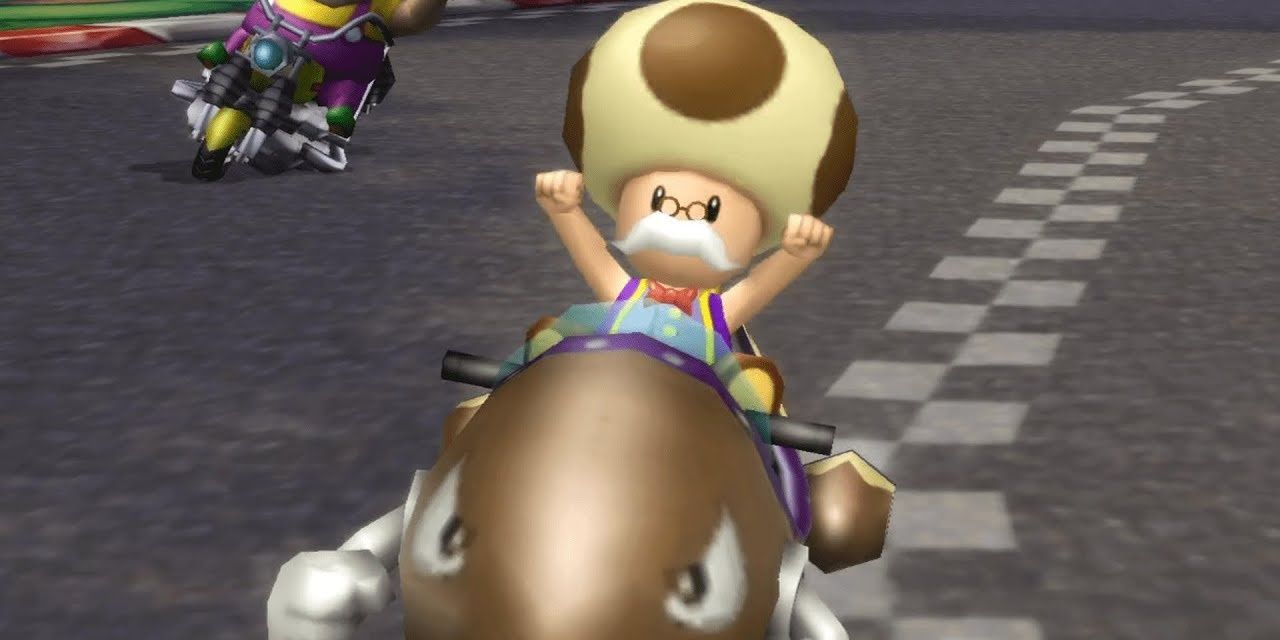 Toadsworth mod driving in Mario Kart 