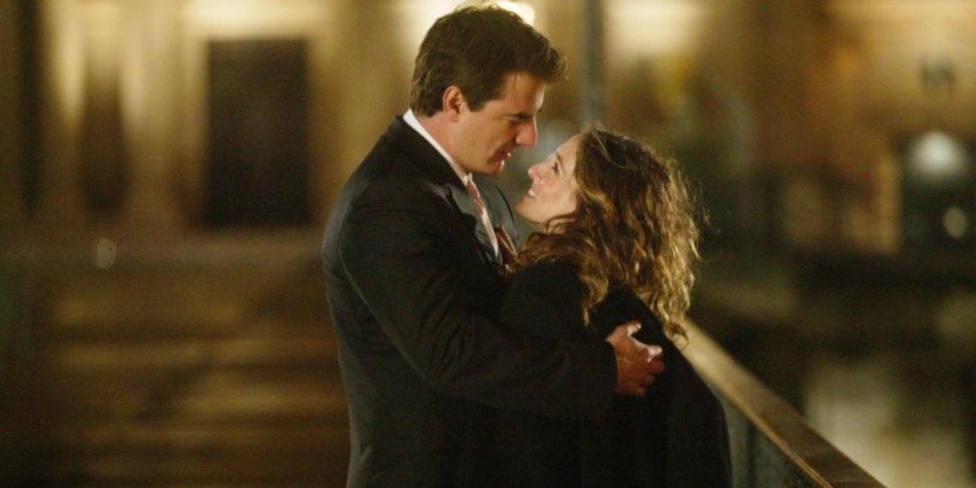 Mr. Big and Carrie embracing in Sex and the City