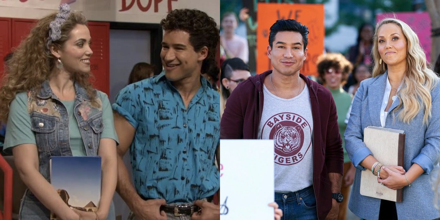 A.C Slater and Jessie Spano in the '80s and now.