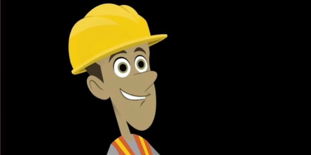 Rex smiles while wearing a hard hat in Wild Kratts