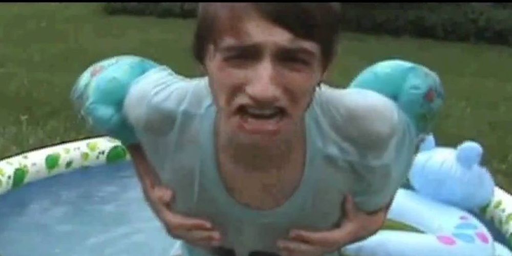 Fred Figglehorn goes swimming on YouTube.