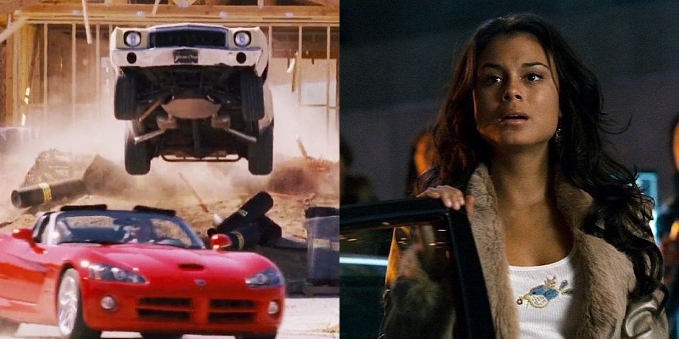 Split image of the first race and Neela in The Fast and the Furious: Tokyo Drift
