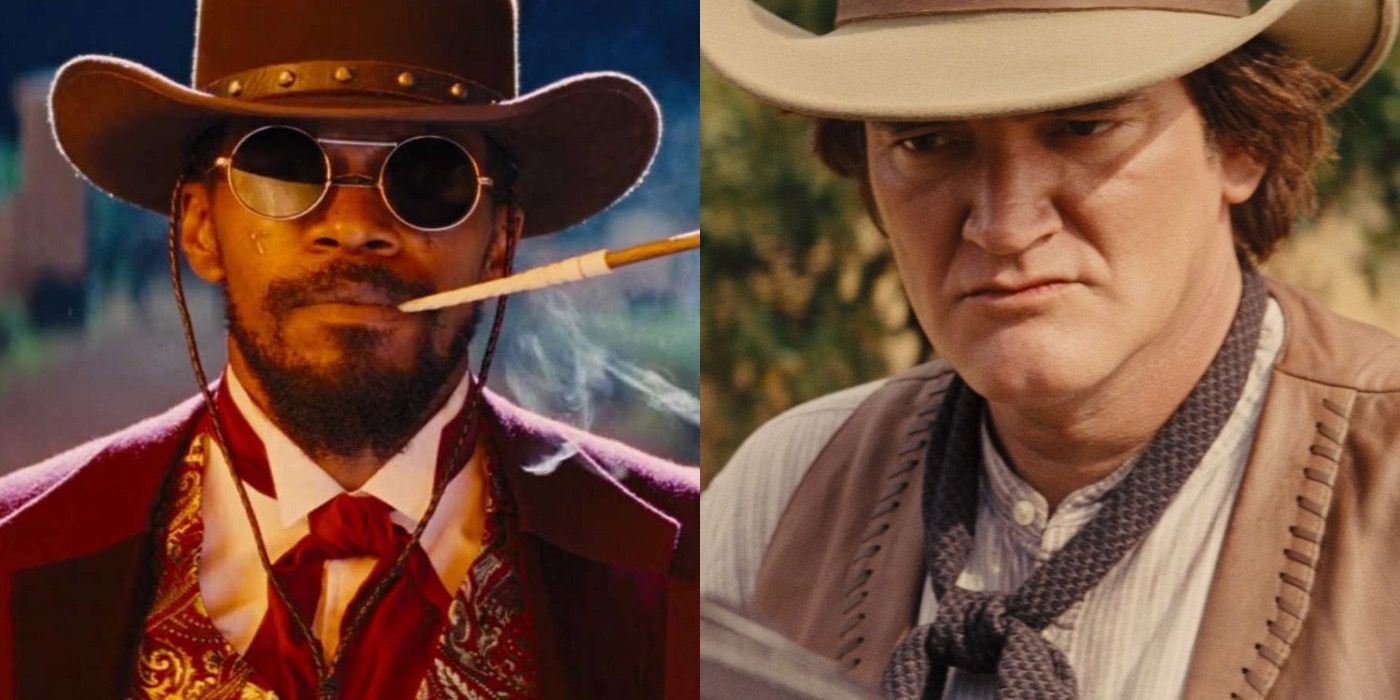 Split image of Django and Quentin Tarantino in Django Unchained