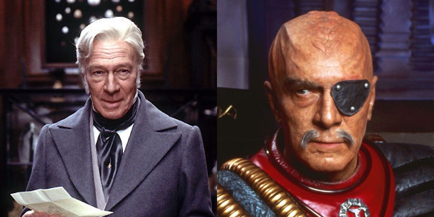 Split image of Uncle Ralph in Nicholas Nickleby and General Chang in Star Trek VI