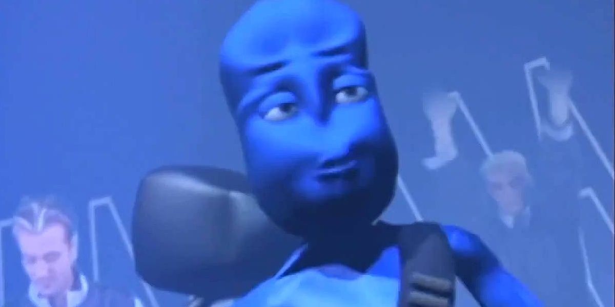 A blue alien in a still from the video for Blue Da Ba Dee by Eiffel 65.