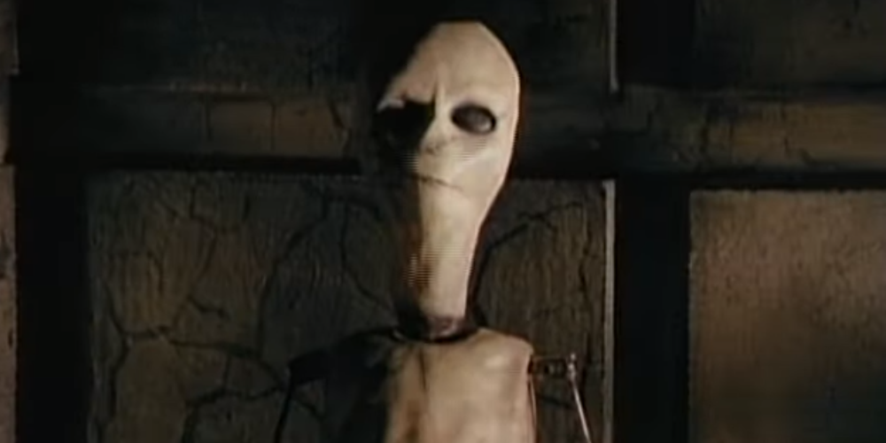 A skeletal figure in a still from Prison Sex by Tool.