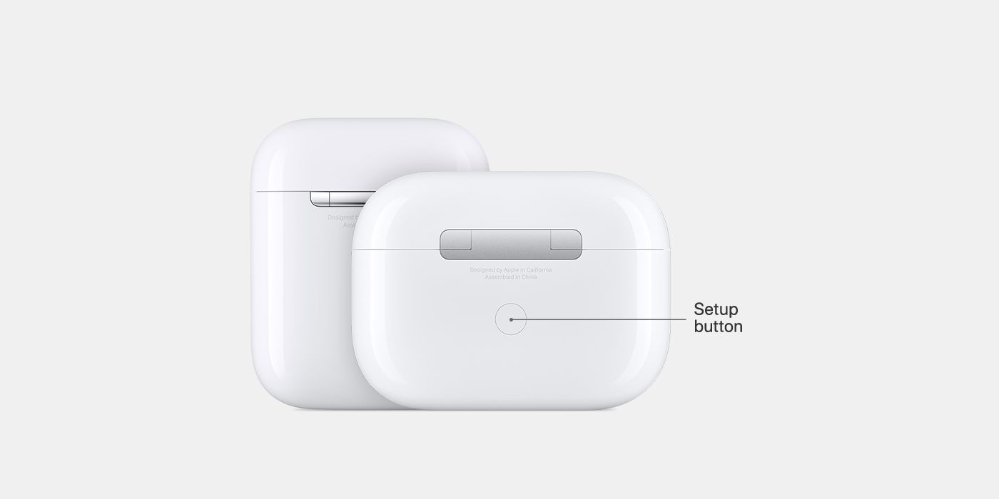 AirPods charging case setup button