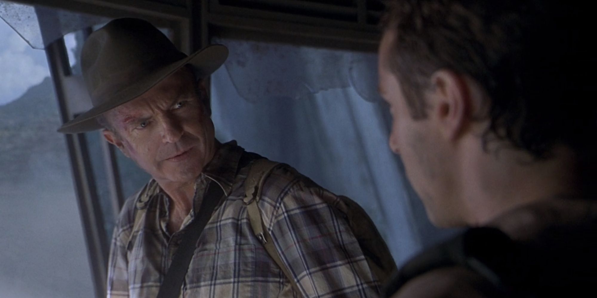 Alan Grant confronting Billy Brennan in Jurassic Park III