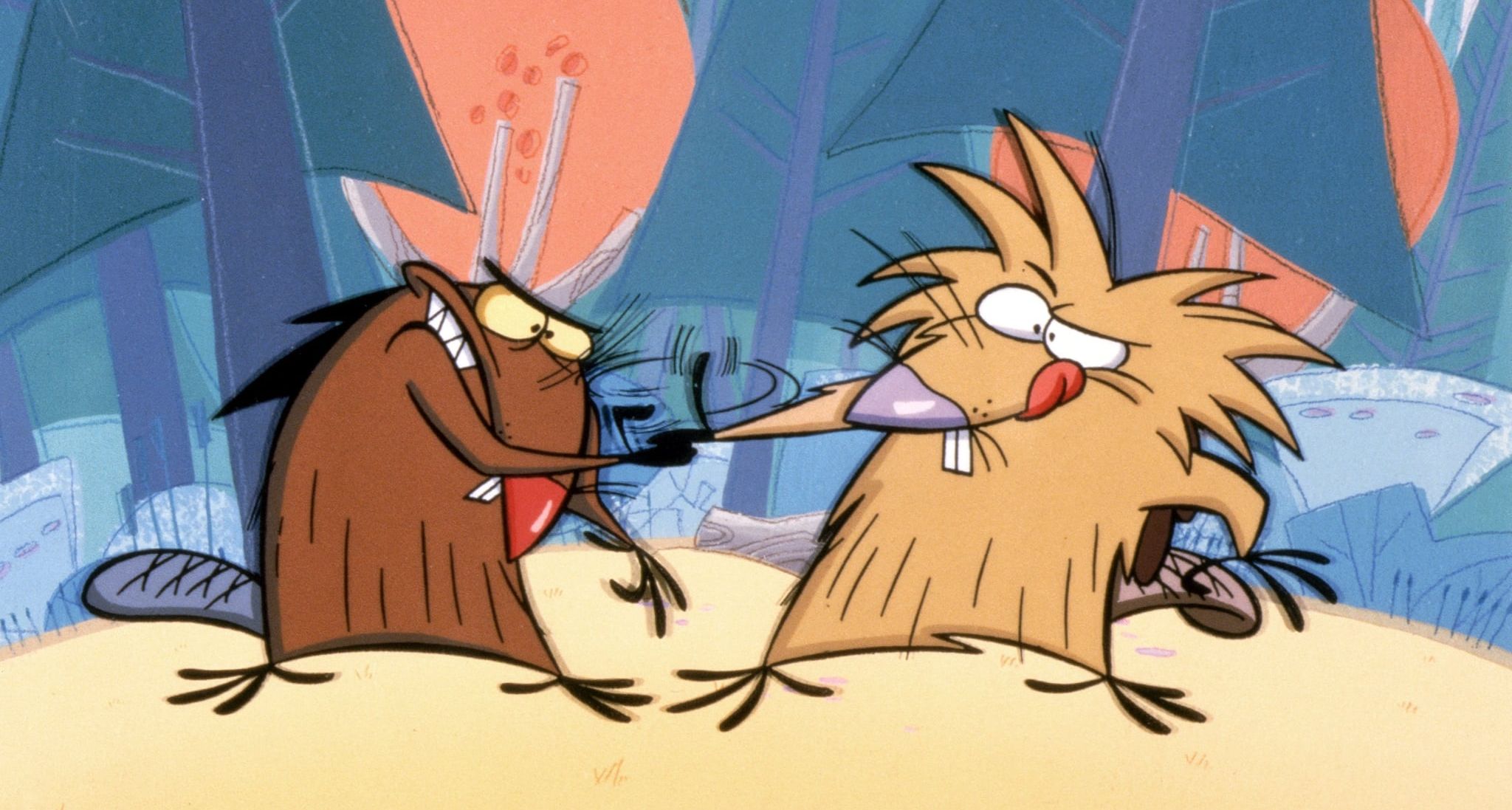 Daggett and Norbert from Nickelodeon's Angry Beavers cartoon series.