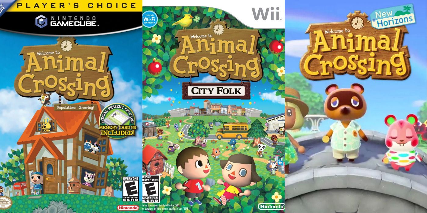 Collage of older Animal Crossing game covers.
