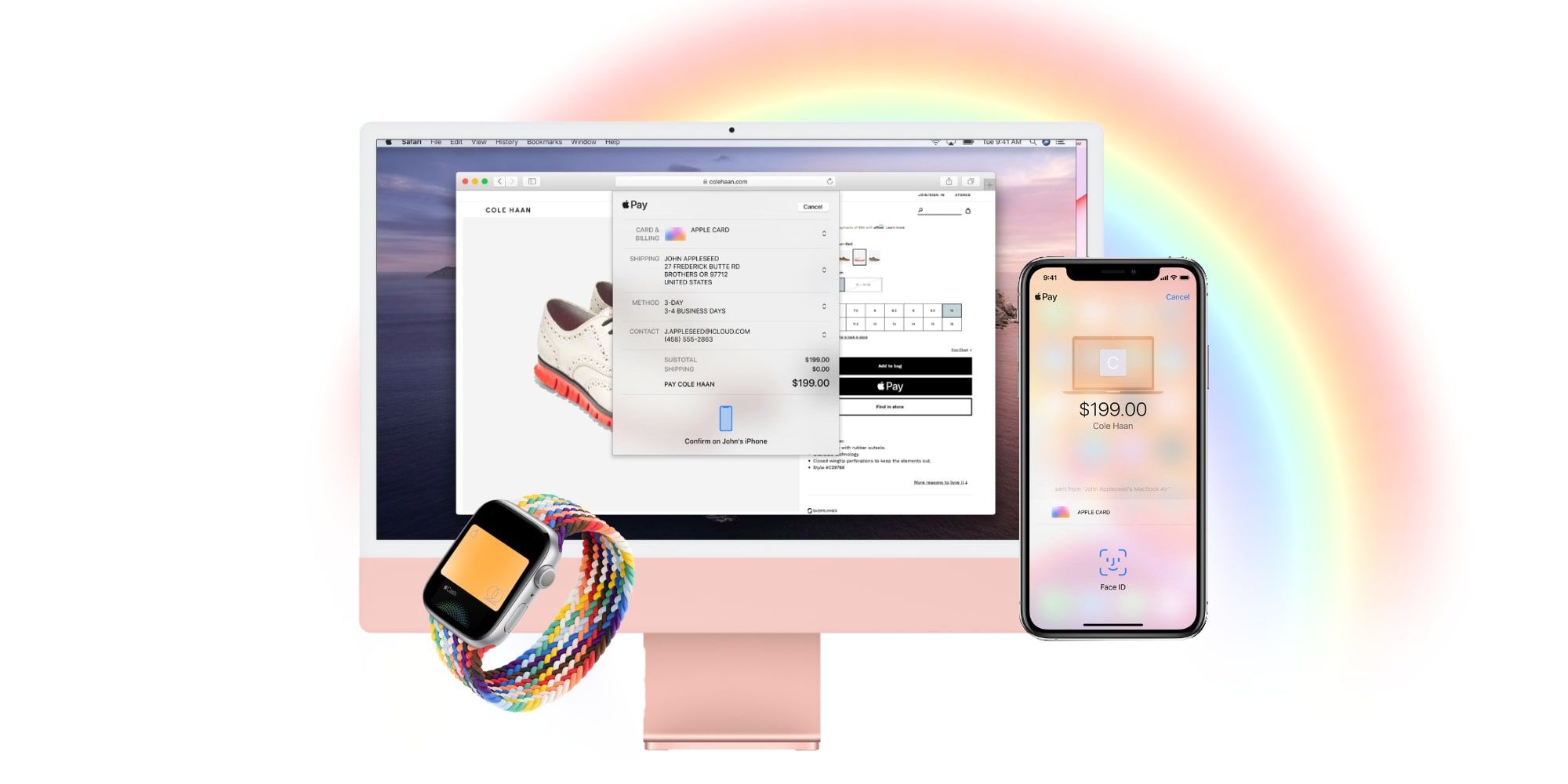 Apple iMac iPhone And Apple Watch Apple Pay Rainbow