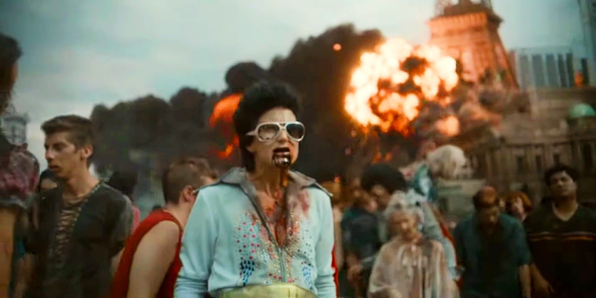 A zombie Elvis impersonator in Army of the Dead