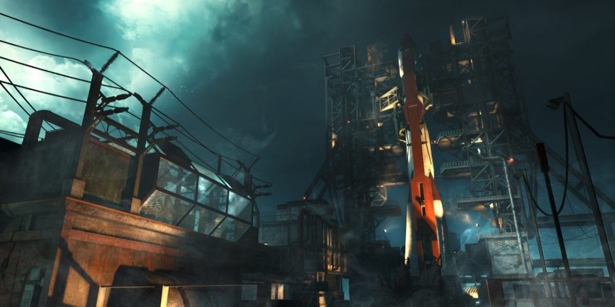 An abandoned cosmodrome in Call-of-Duty-Zombies