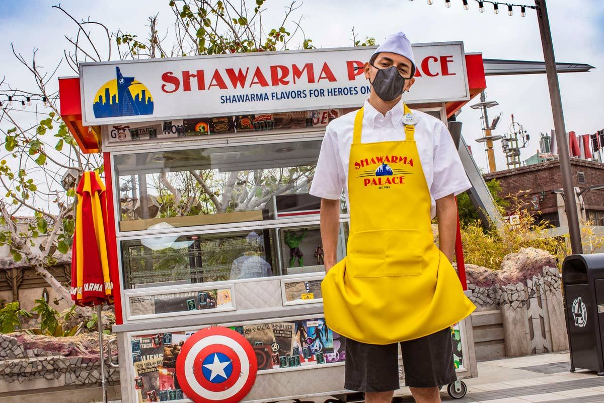 The Shawarma Palace food cart at Avengers Campus