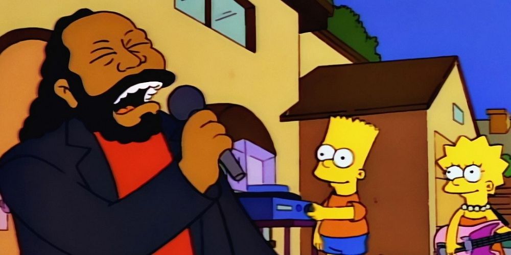 Barry White singing while Bart and Lisa play the instruments