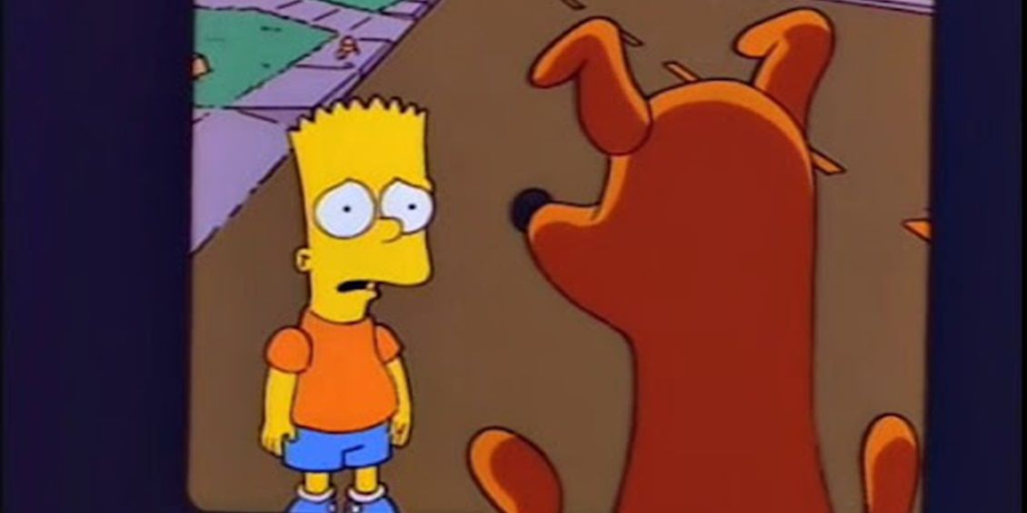 Bart gives away Santa's Little Helper in The Simpsons