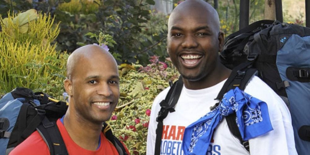 Basketballs stars Herbert &quot;Flight Time&quot; Lang And Nathaniel &quot;Big Easy&quot; Lofton compete in The Amazing Race