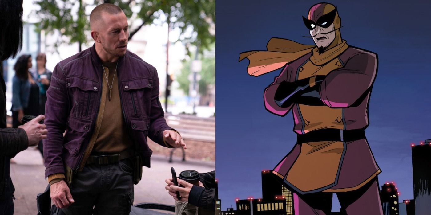 Batroc From The MCU Talking To The Flagsmashers And Batroc From The Comics Standing In His Costume