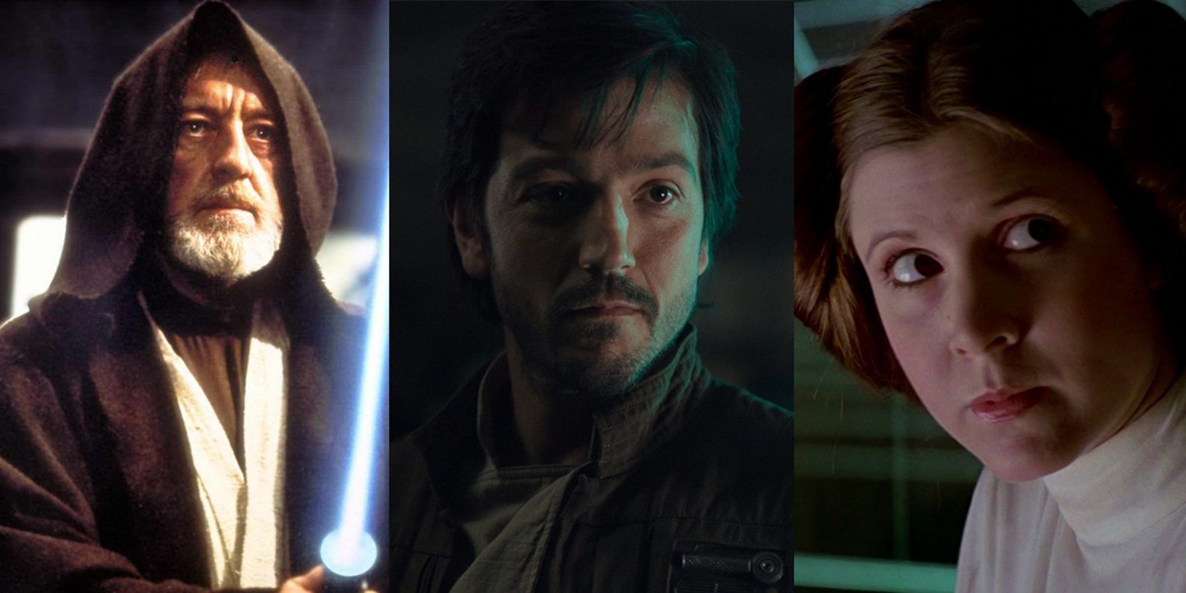 Ben Kenobi, Cassian Andor, and Princess Leia
