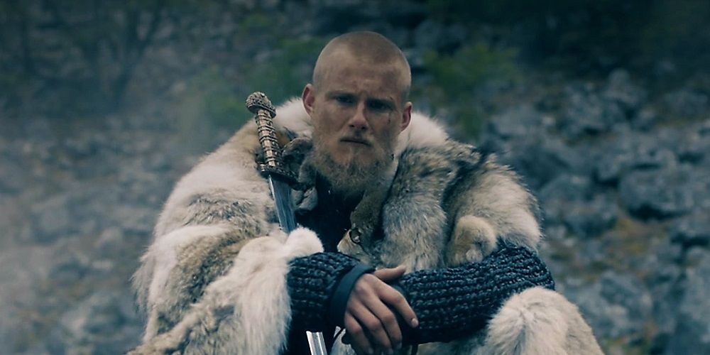Bjorn sits on stones in Vikings
