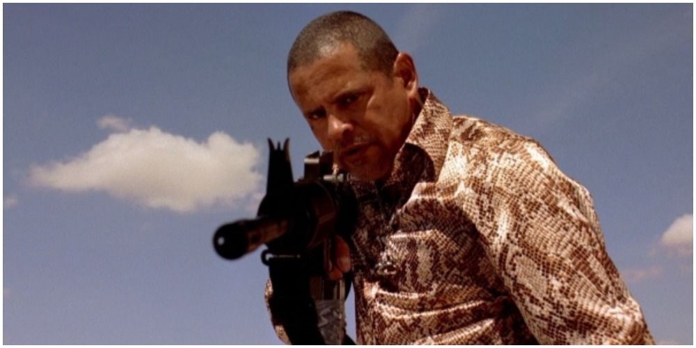 Tuco points a gun at Jesse in Breaking Bad