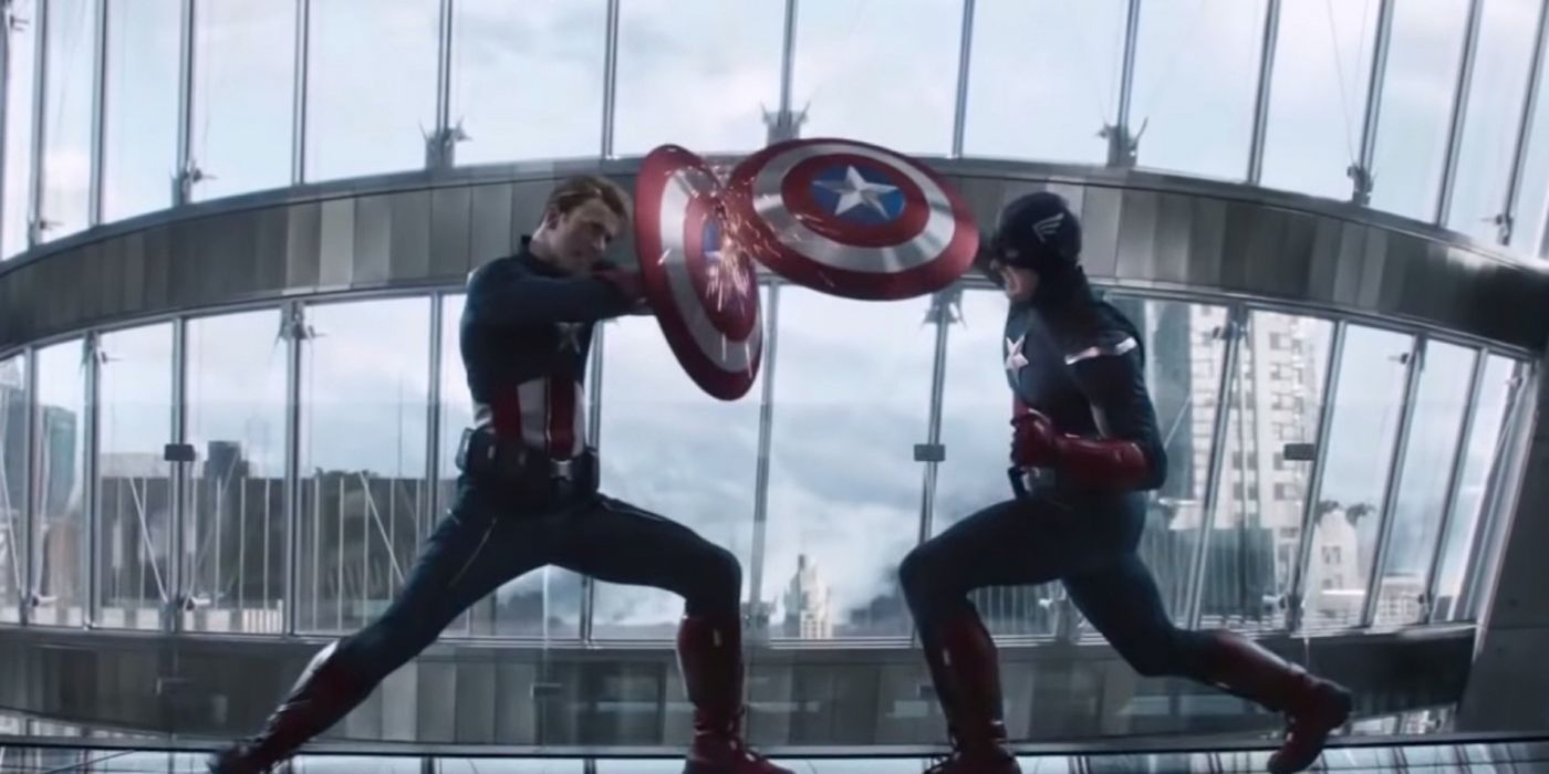 Captain America fighting himself in Avengers: Endgame
