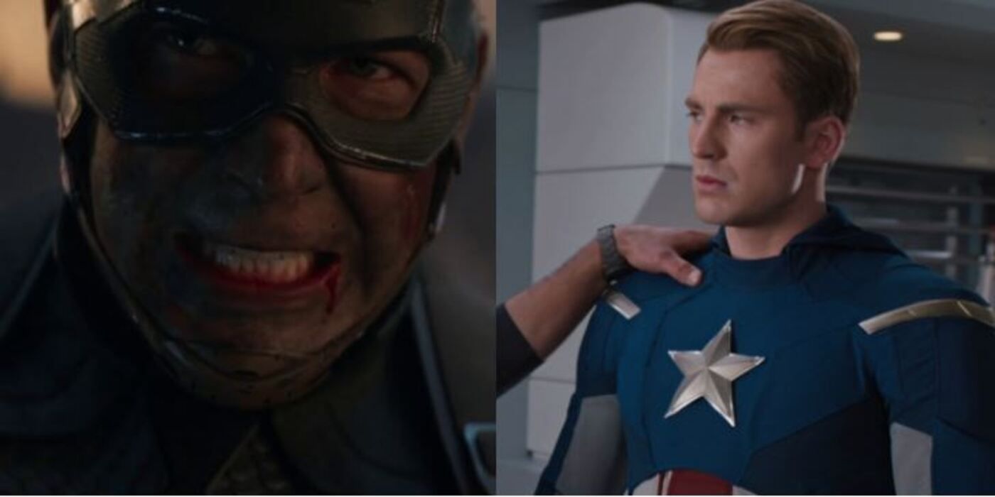 Captain America grits his teeth/Captain America looks angry