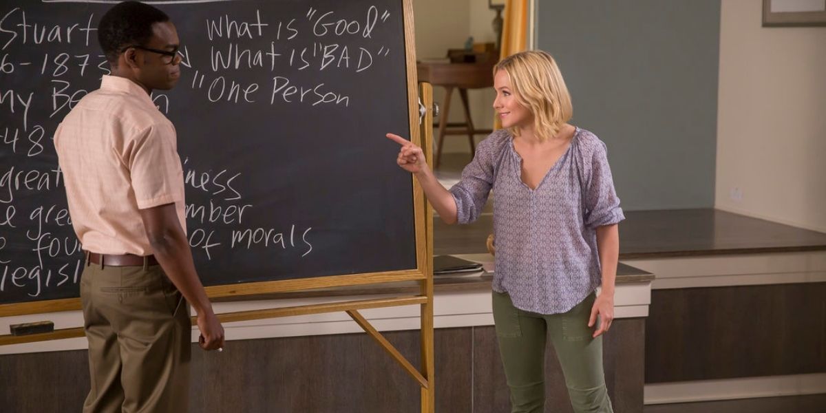 Chidi and Eleanor debate about philosophy in The Good Place