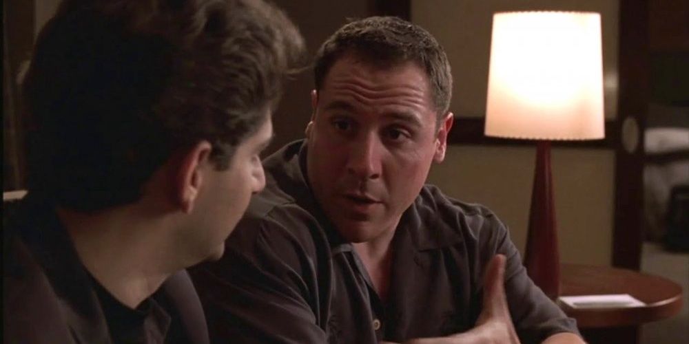 Jon Favreau interrogates Christopher about the mob life