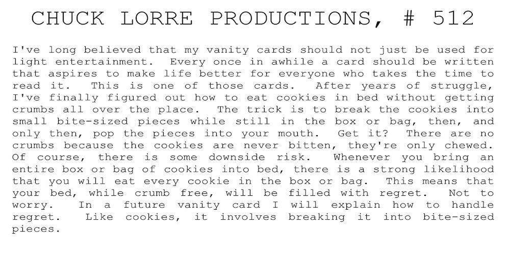 Chuck Lorre Vanity Card