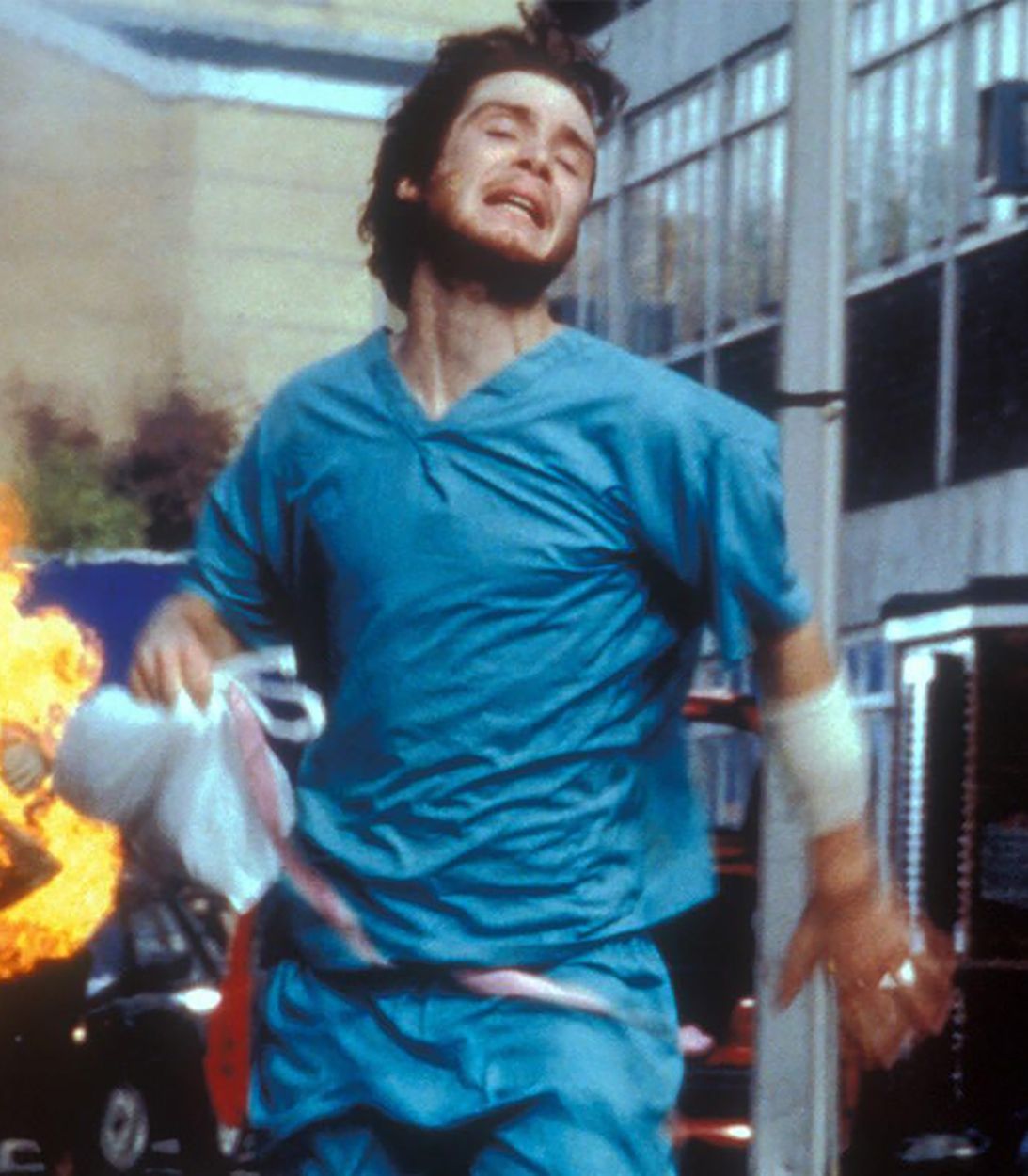 Cillian Murphy Flees a Flaming Zombie in 28 Days Later
