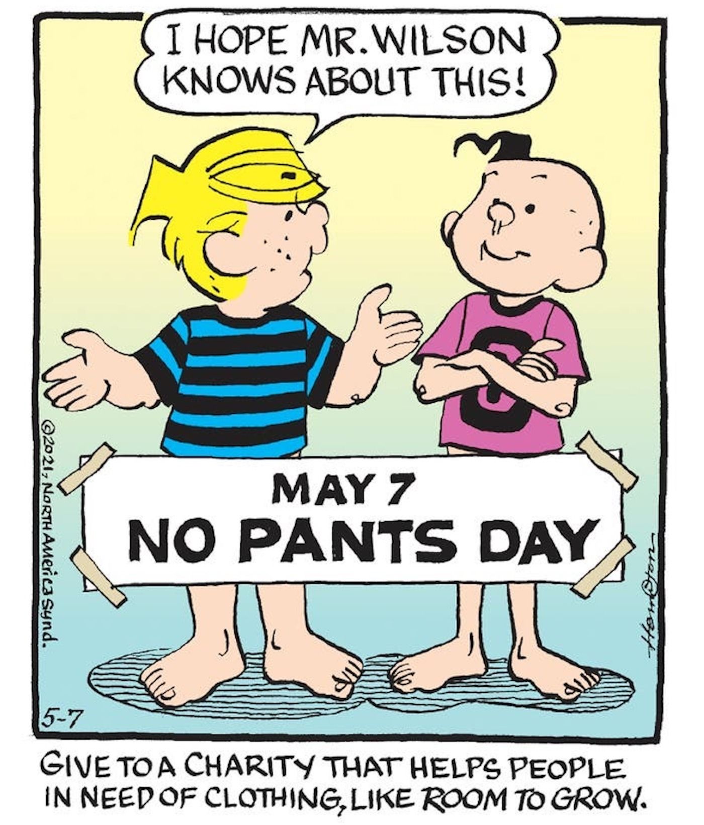 Comic Strip Characters Go Pants-Less To Help Clothe Those In Need