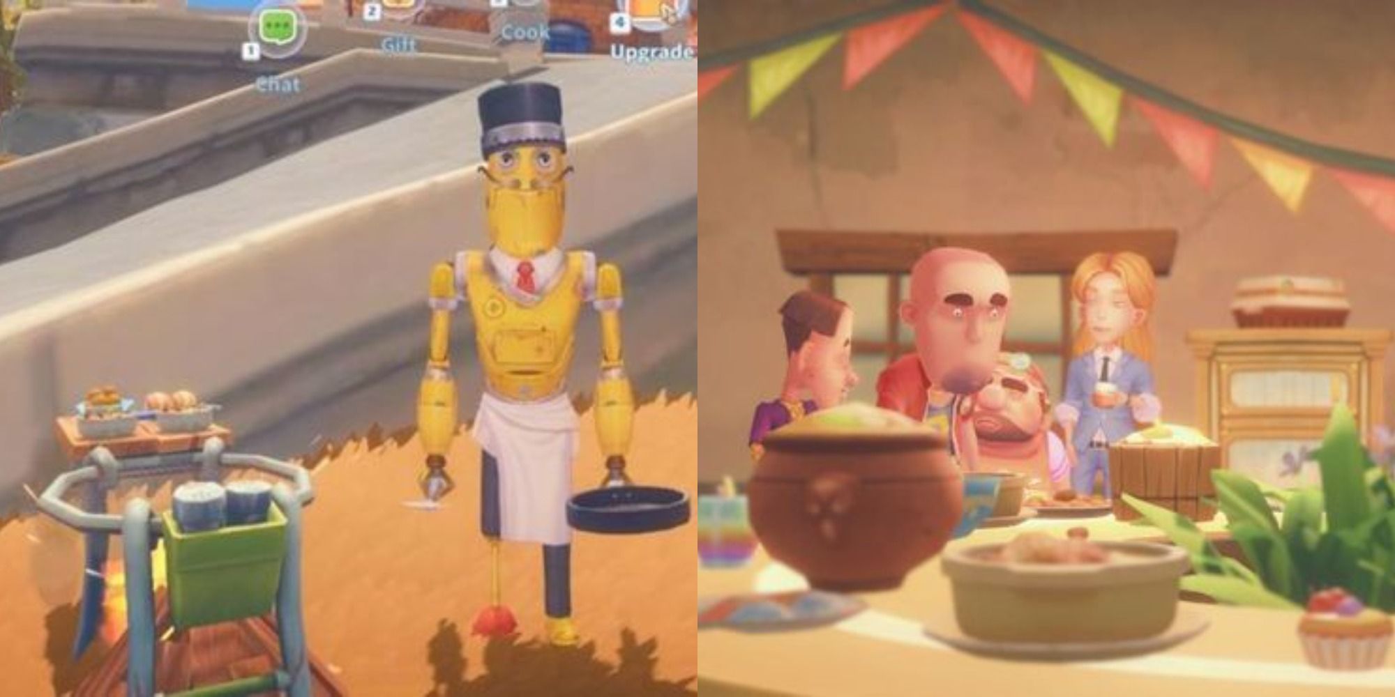 Side by side images of cooking in My Time with Portia