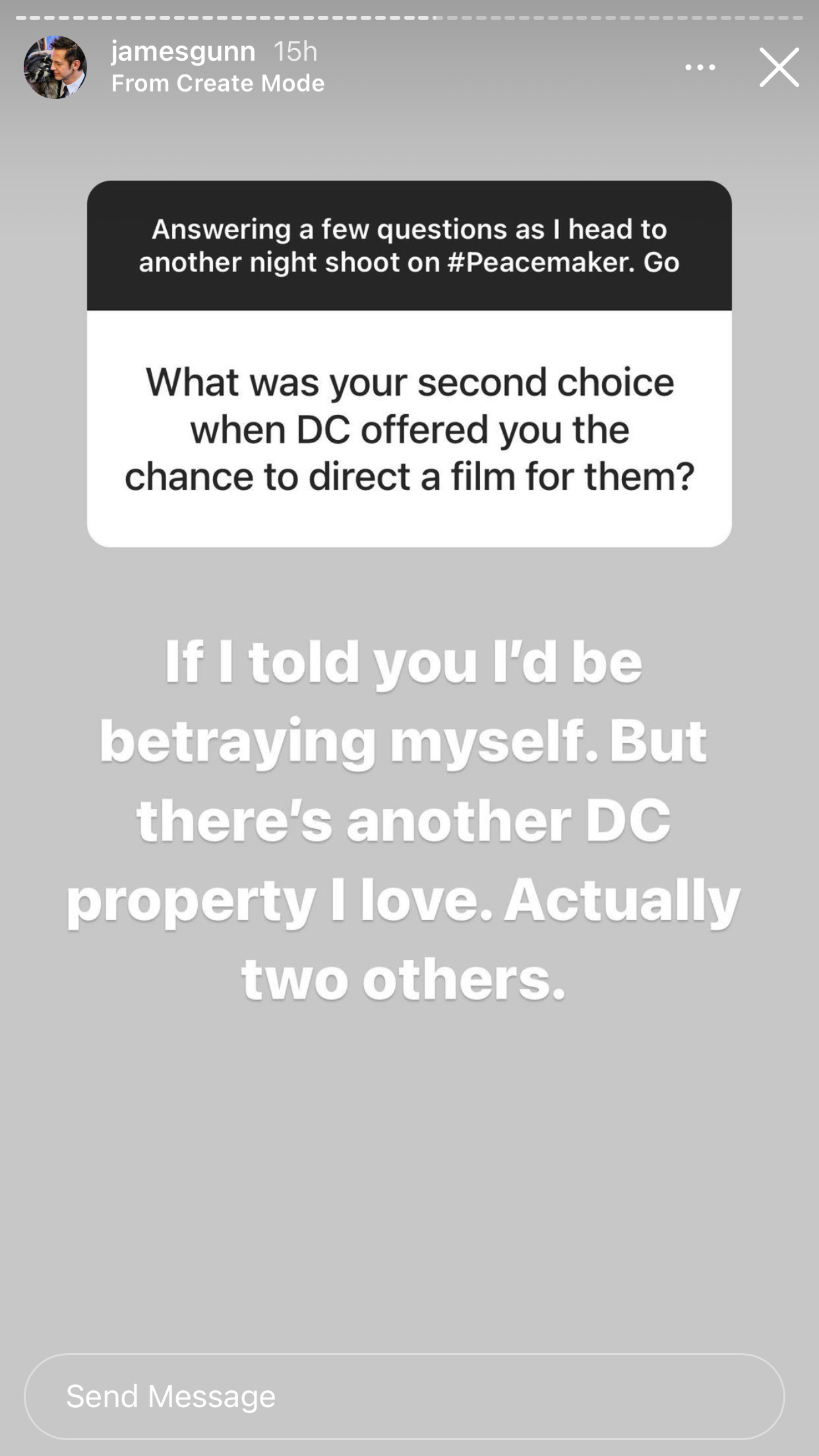 James Gunn's response to the potential for other DC Films. 