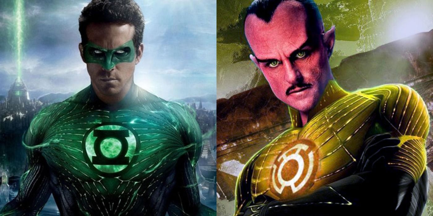 Ryan Reynolds Green Lantern and Mark Strong as Yellow Lantern Sinestro