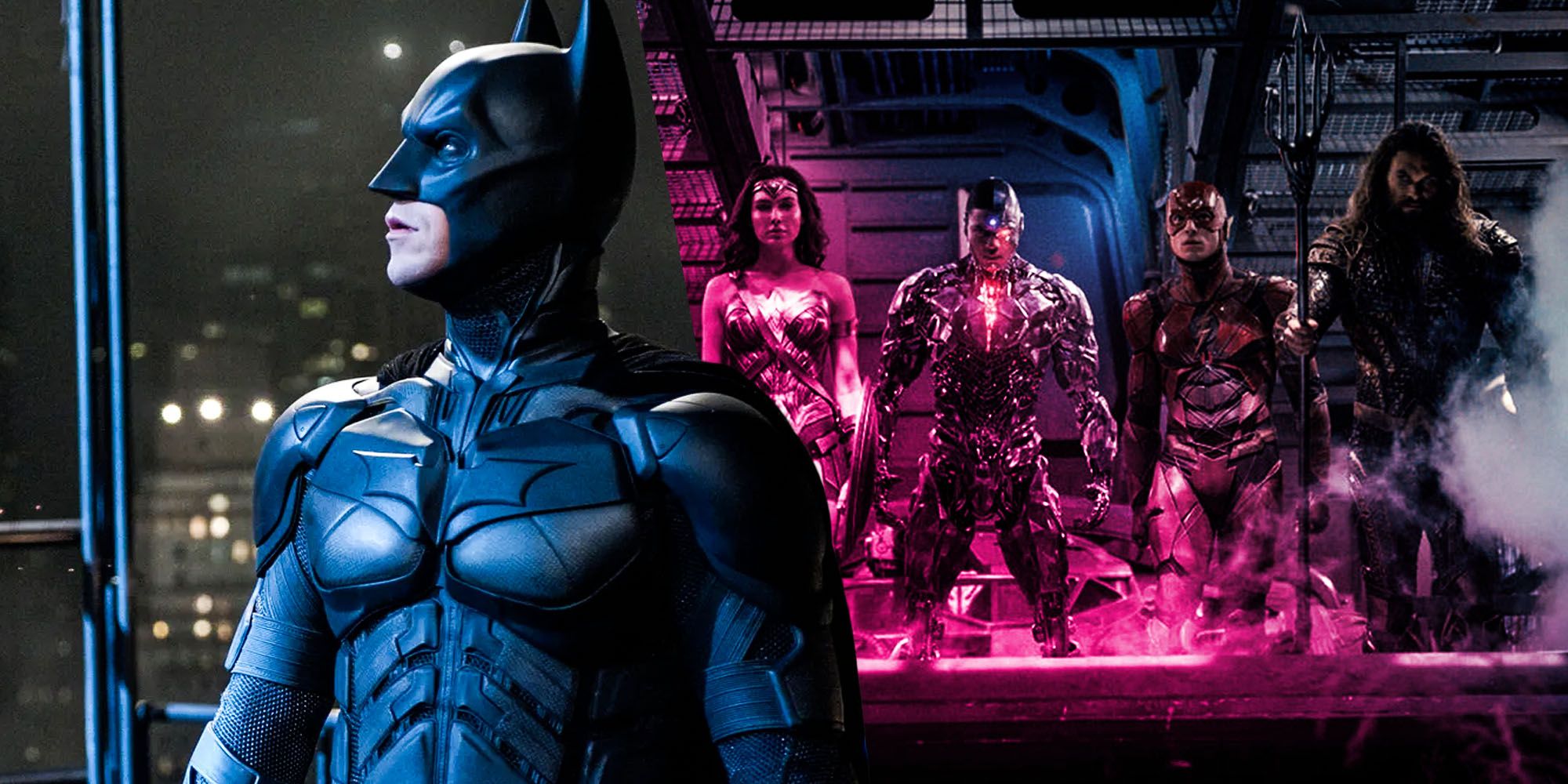 DCEU connection to the dark knight trilogy Christian bale batman snyder cut justice league