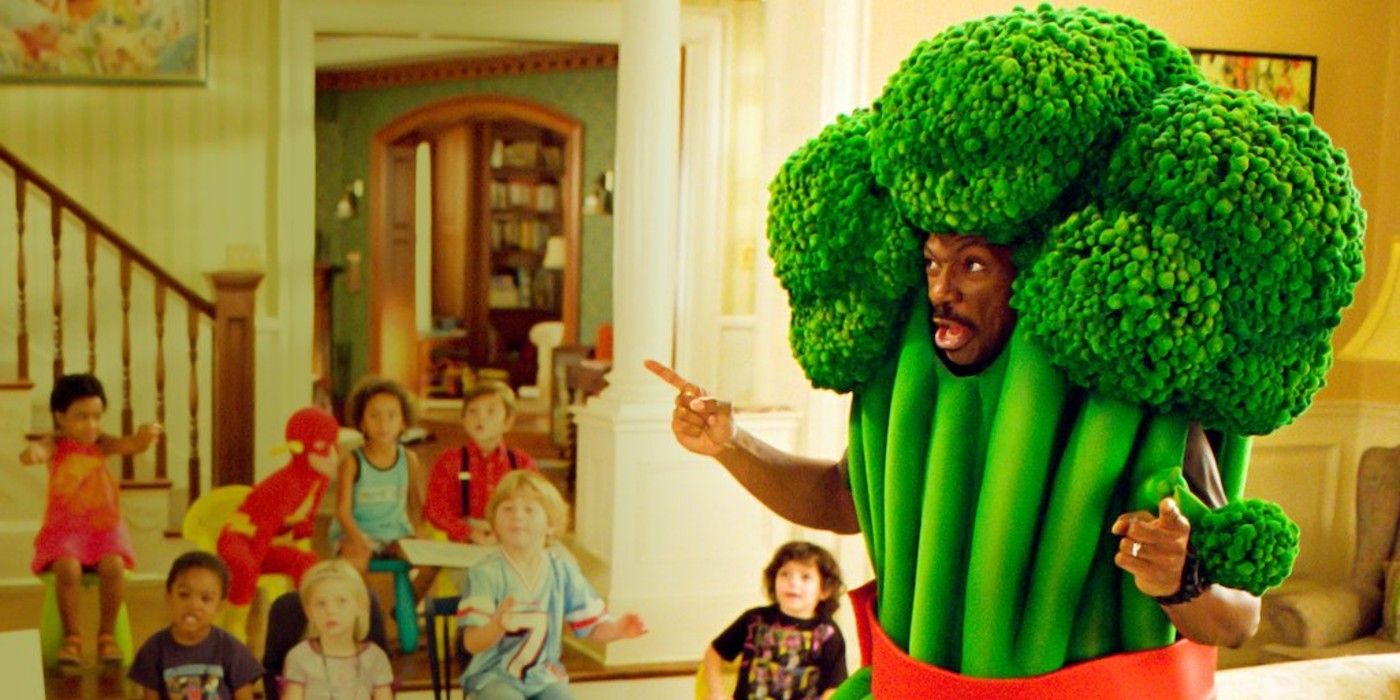 Eddie Murphy dressed as a broccoli Daddy Day Care