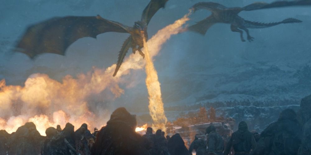 Daenerys rescues Jon and co. beyond the Wall in Game of Thrones