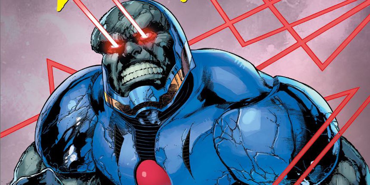 Darkseid shooting his omega beams in DC Comics.